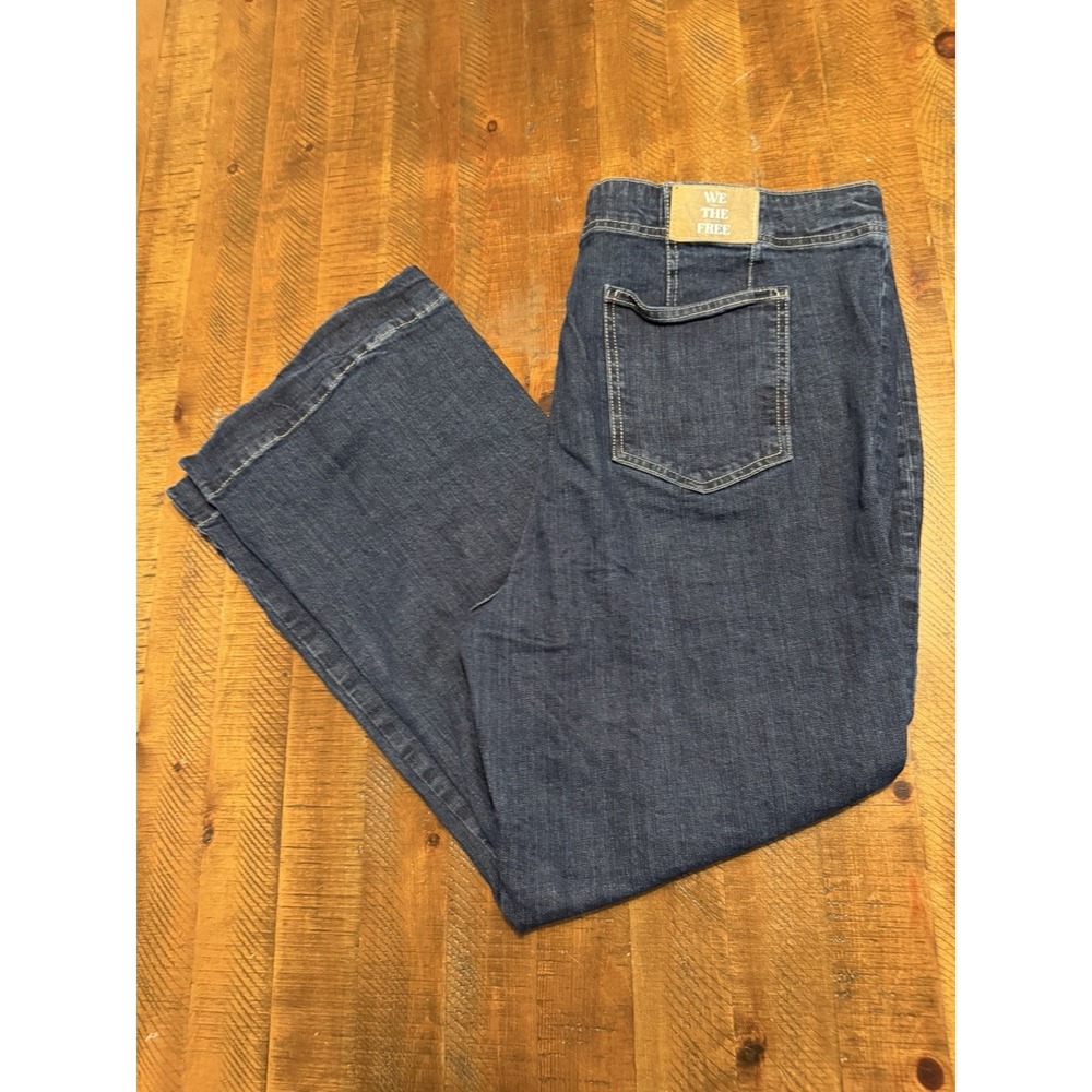 Free People We The Free CRVY Outlaw Wide Leg Utility Jeans Cropped Size 35